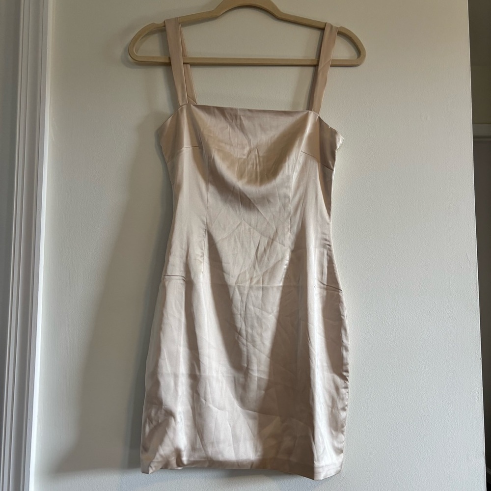 Meshki Cream Satin Dress